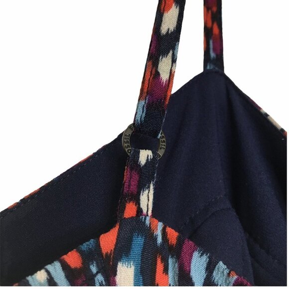 FOSSIL Multi Color Print Tiered Maxi Dress Dotted Brushstroke Size XS XSMALL - Picture 6 of 15